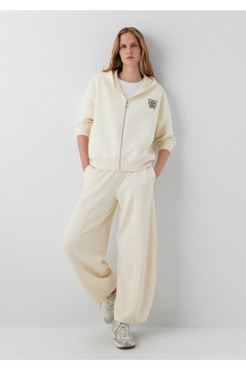 Mavi Sporty Lux Kapüşonlu Fermuarlı Ekru Loose Fit Kadın Sweatshirt 1S10585-70065 - 2