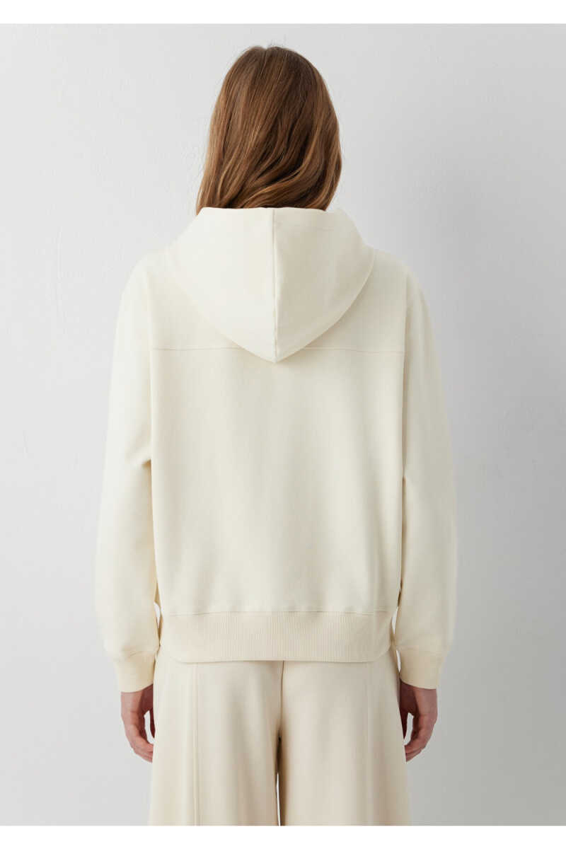 Mavi Sporty Lux Kapüşonlu Fermuarlı Ekru Loose Fit Kadın Sweatshirt 1S10585-70065 - 6