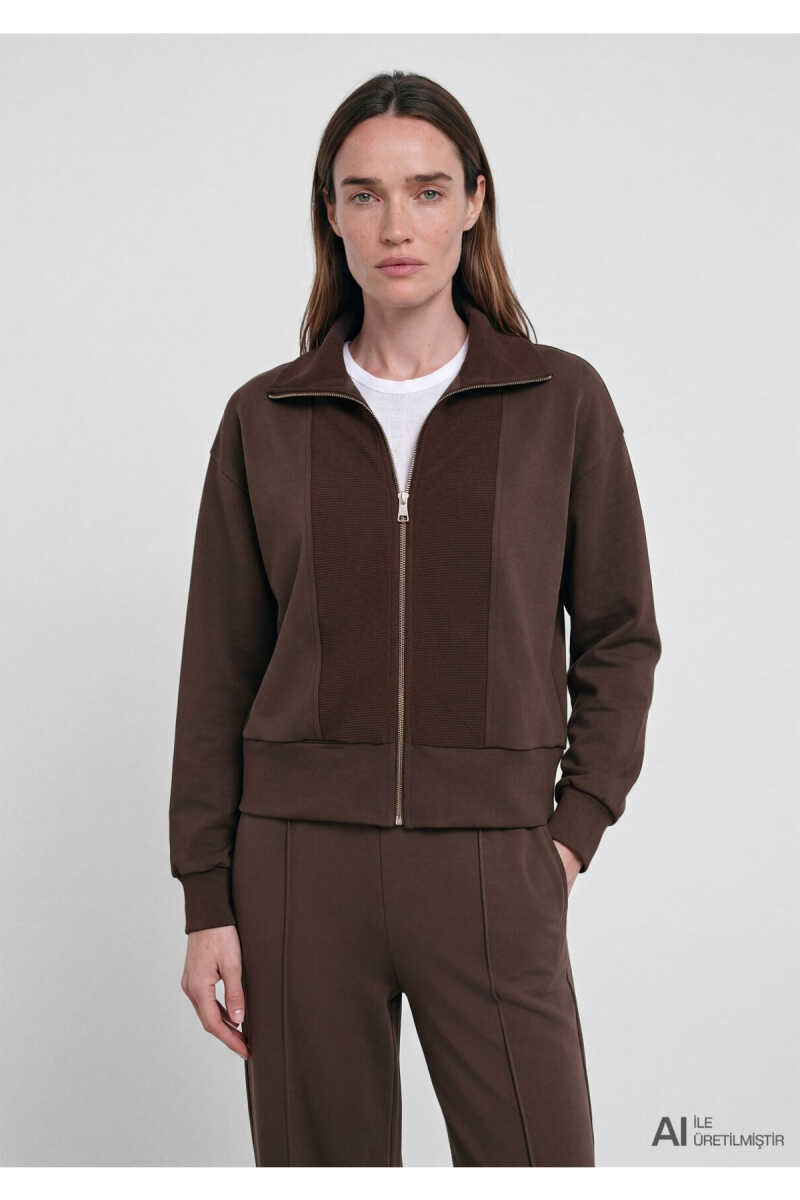Mavi Sporty Lux (Tencel™) Modal Karışımlı Kahverengi Loose Fit Kadın Sweatshirt 1S10582-70240 - 1