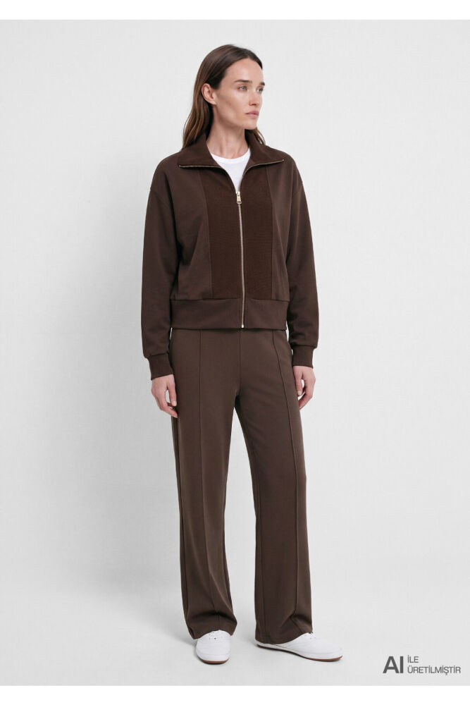 Mavi Sporty Lux (Tencel™) Modal Karışımlı Kahverengi Loose Fit Kadın Sweatshirt 1S10582-70240 (1)