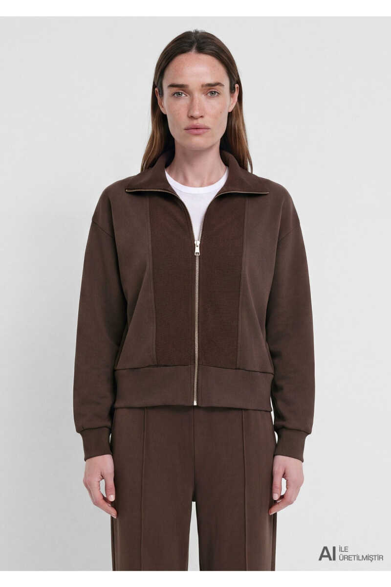 Mavi Sporty Lux (Tencel™) Modal Karışımlı Kahverengi Loose Fit Kadın Sweatshirt 1S10582-70240 - 3