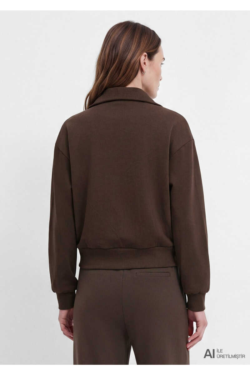 Mavi Sporty Lux (Tencel™) Modal Karışımlı Kahverengi Loose Fit Kadın Sweatshirt 1S10582-70240 - 5