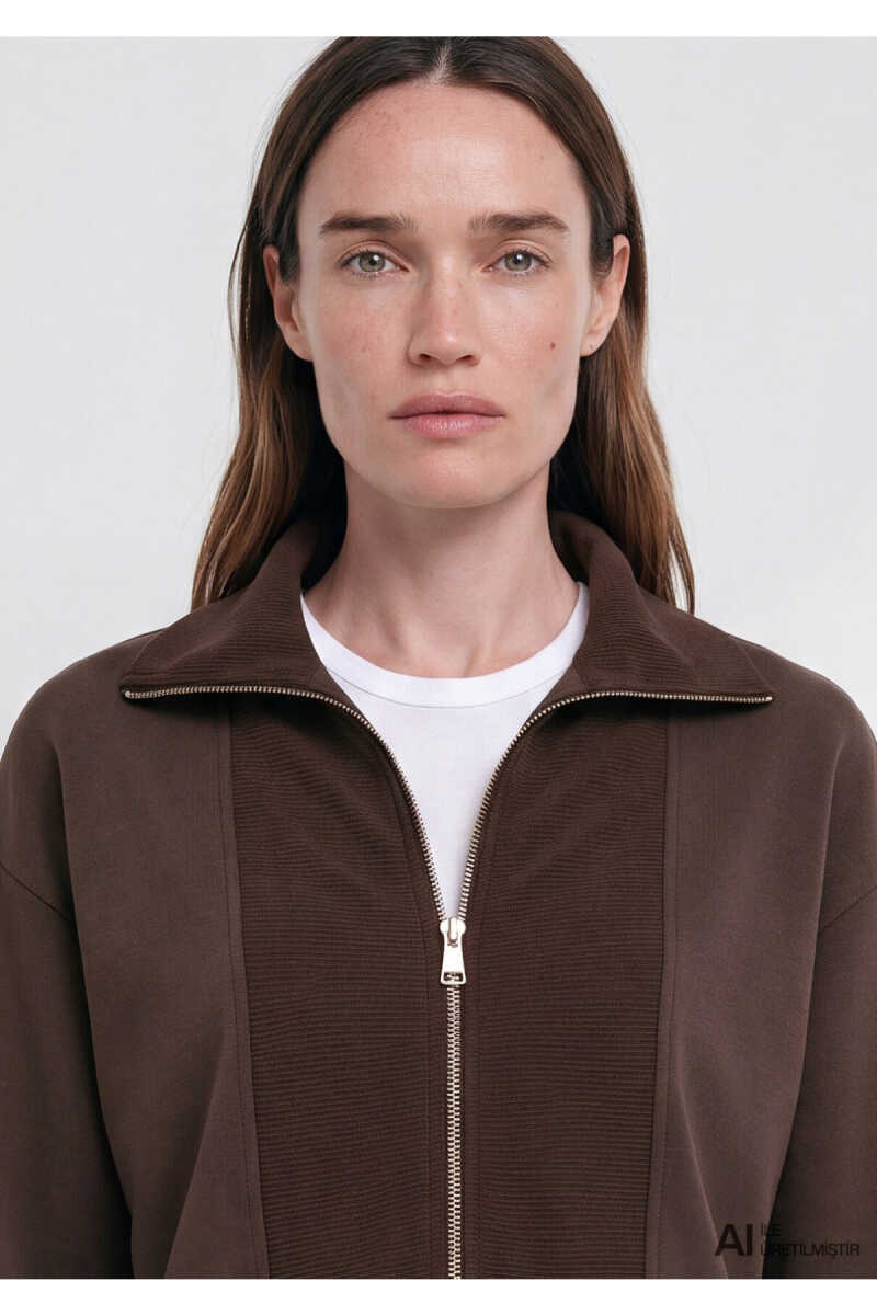 Mavi Sporty Lux (Tencel™) Modal Karışımlı Kahverengi Loose Fit Kadın Sweatshirt 1S10582-70240 - 8