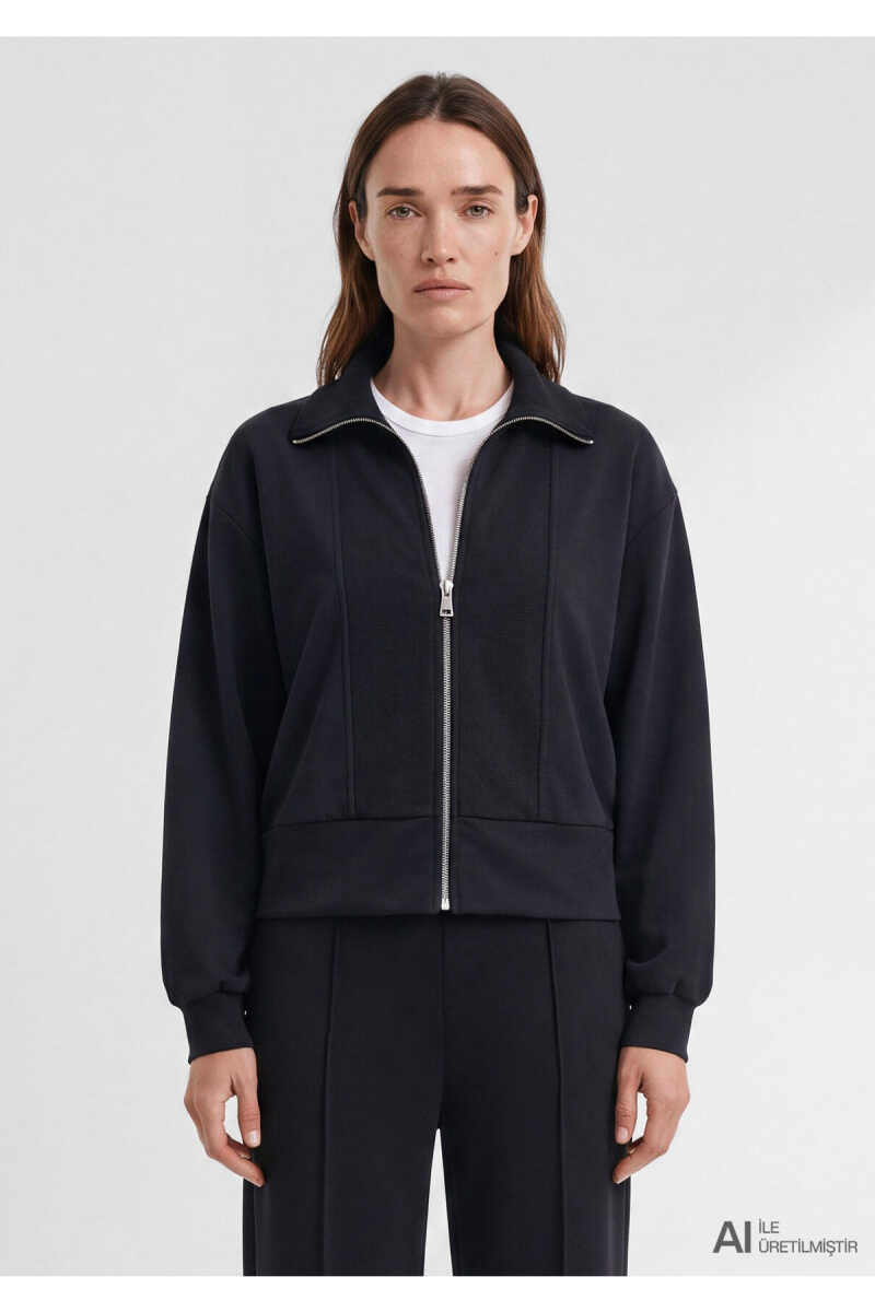 Mavi Sporty Lux (Tencel™) Modal Karışımlı Siyah Loose Fit Kadın Sweatshirt 1S10582-900 - 2