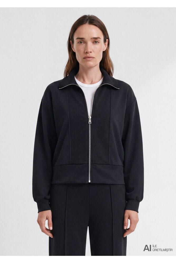 Mavi Sporty Lux (Tencel™) Modal Karışımlı Siyah Loose Fit Kadın Sweatshirt 1S10582-900 (1)