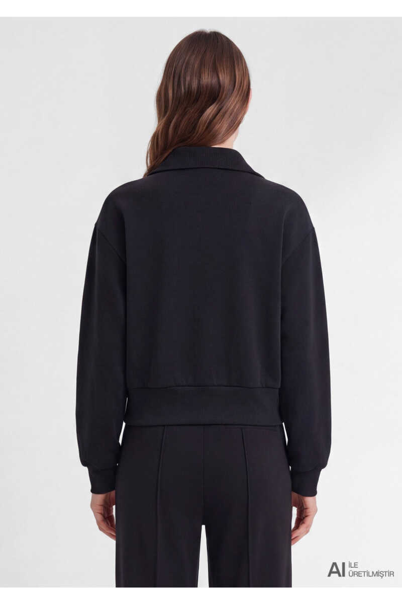 Mavi Sporty Lux (Tencel™) Modal Karışımlı Siyah Loose Fit Kadın Sweatshirt 1S10582-900 - 4