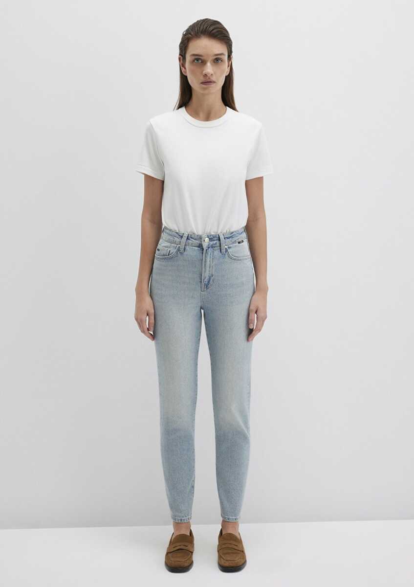 Mavi Star Lt Used Classic Demin Mom Jeans Süper Yüksek Bel Dar Paça Kadın Jean Pantolon 101077-90535 - 3