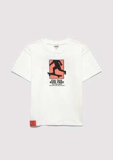 Mavi Stay True Baskılı Beyaz Çocuk Tişört 6610367-70057
