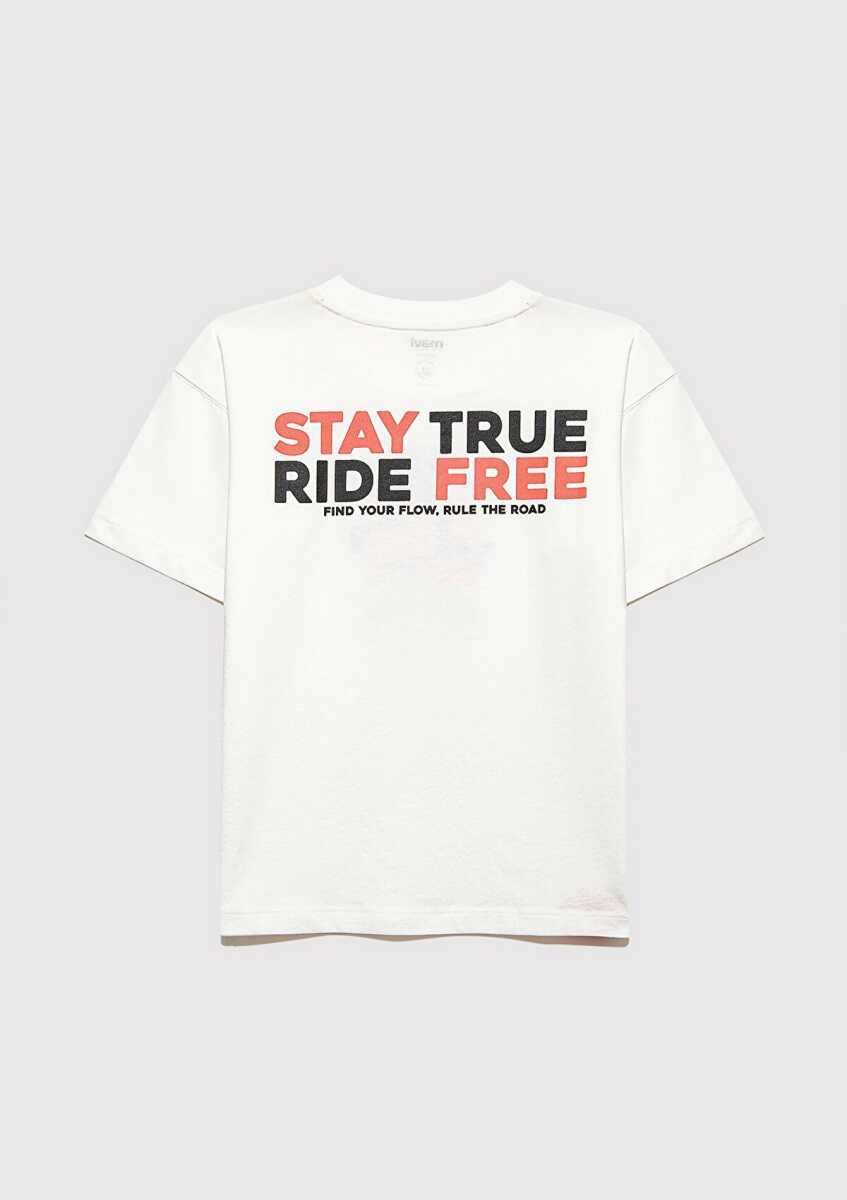 Mavi Stay True Baskılı Beyaz Çocuk Tişört 6610367-70057 - 2