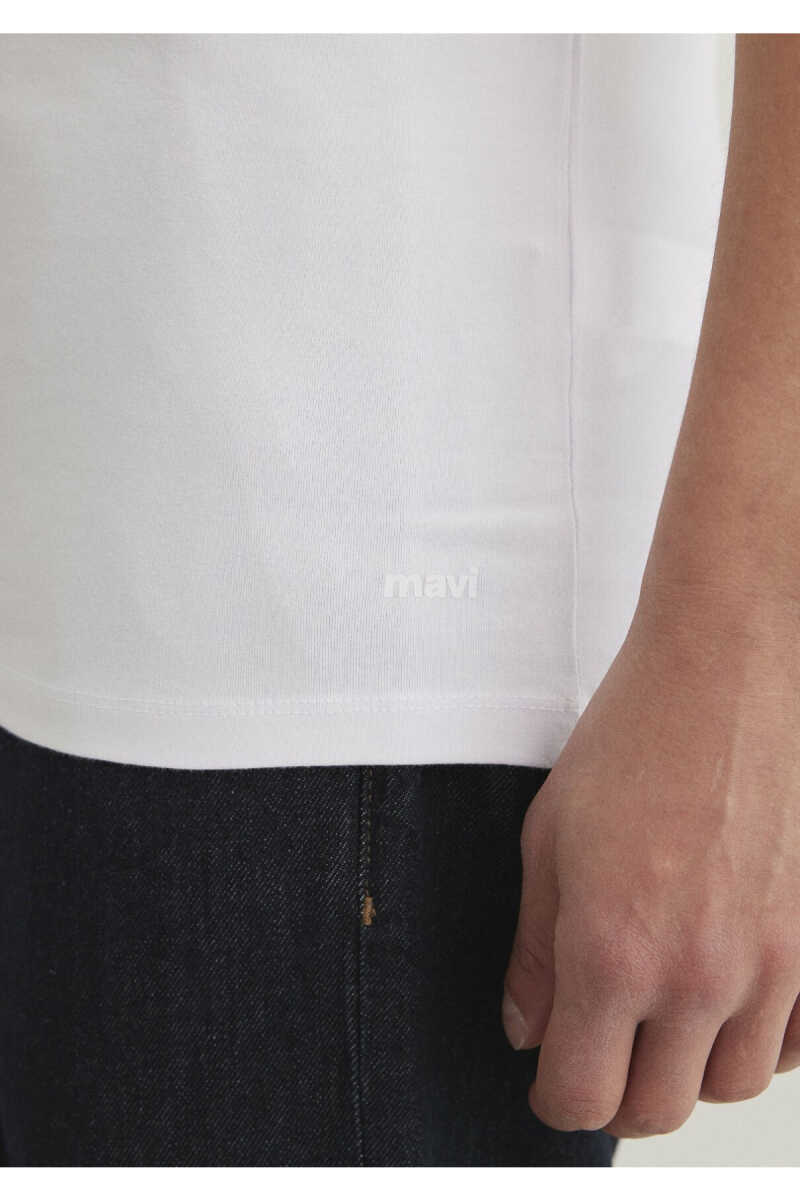 Mavi Stretch V Yaka Erkek Tişört 06178-620 - 8
