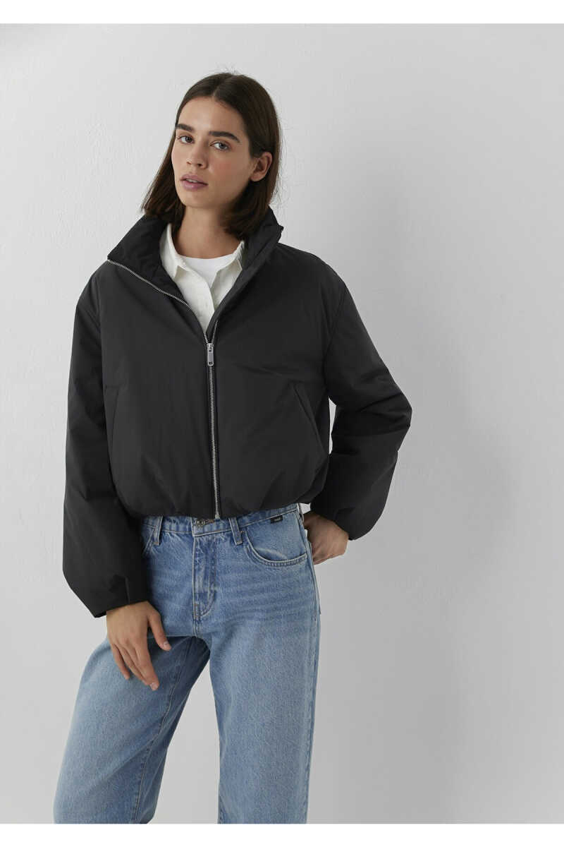 Mavi Su İtici Dik Yaka Siyah Oversize Kadın Şişme Mont 1110815-900 - 1