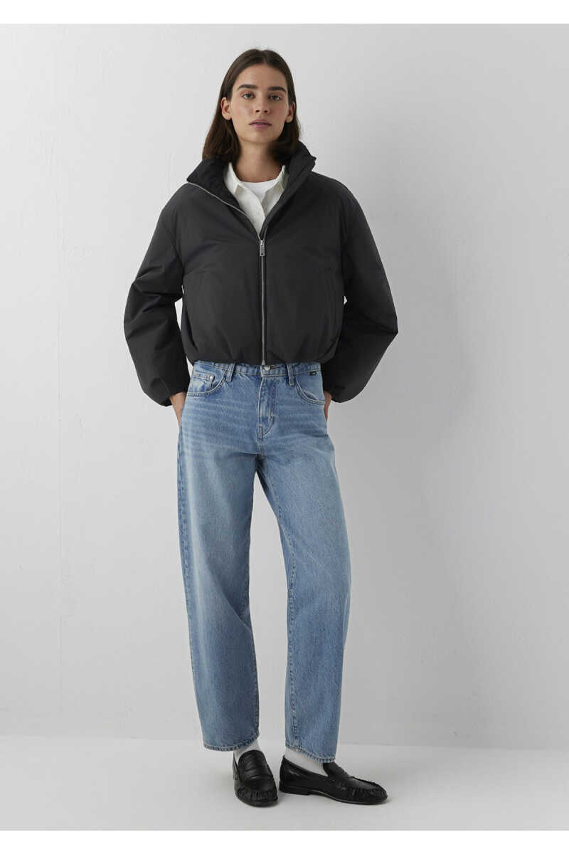 Mavi Su İtici Dik Yaka Siyah Oversize Kadın Şişme Mont 1110815-900 - 3