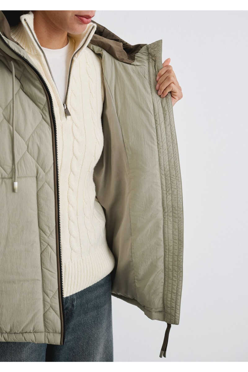 Mavi Su İtici Kapüşonlu Haki Kapitone Loose Fit Kadın Ceket 1110499-70360 - 8