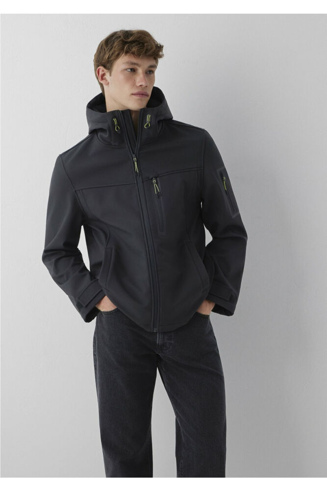 Mavi Su İtici Kapüşonlu Siyah Regular Fit Erkek Ceket 0110848-71379 (1)