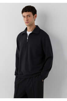 Mavi (Tencel™) Modal Karışımlı Yarı Fermuarlı Erkek Sweatshirt 0S20043-900