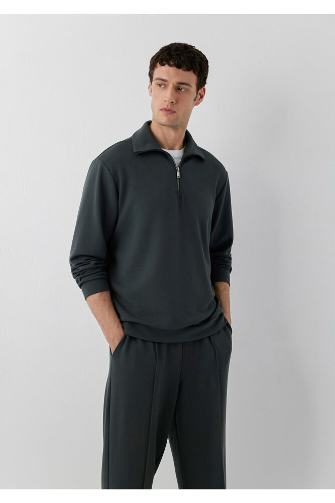 Mavi (Tencel™) Modal Karışımlı Yarı Fermuarlı Erkek Sweatshirt 0S20043-91268 (1)