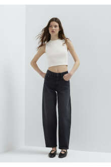 Mavi Tiya Iconic Antrasit Baggy Fit Yüksek bel Kadın Jean Pantolon 1018900-A3056