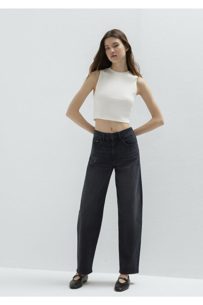 Mavi Tiya Iconic Antrasit Baggy Fit Yüksek bel Kadın Jean Pantolon 1018900-A3056 (1)