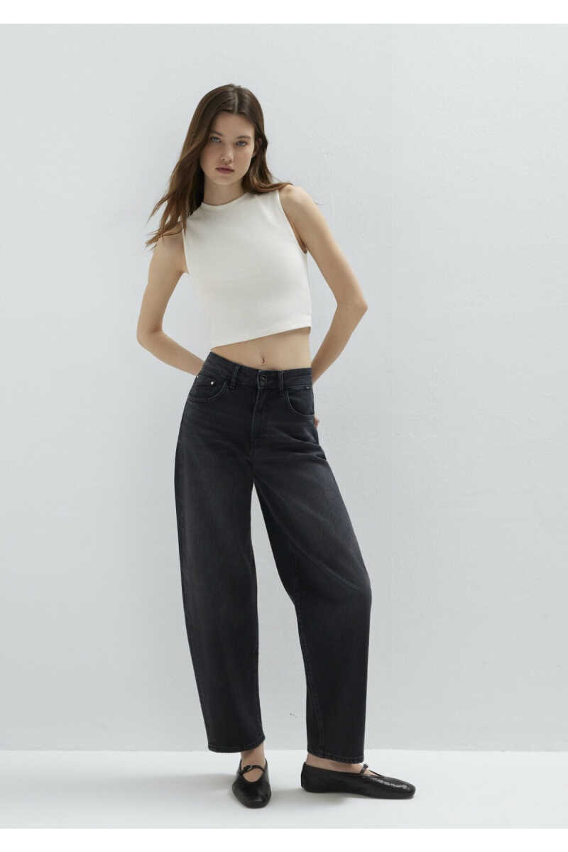 Mavi Tiya Iconic Antrasit Baggy Fit Yüksek bel Kadın Jean Pantolon 1018900-A3056 - 3