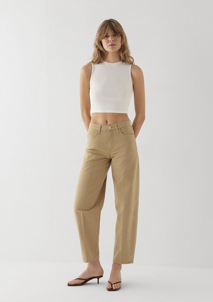 Mavi Tiya Mavi Edition Camel Baggy Fit Kadın Jean Pantolon 1018900-A4201 (1)