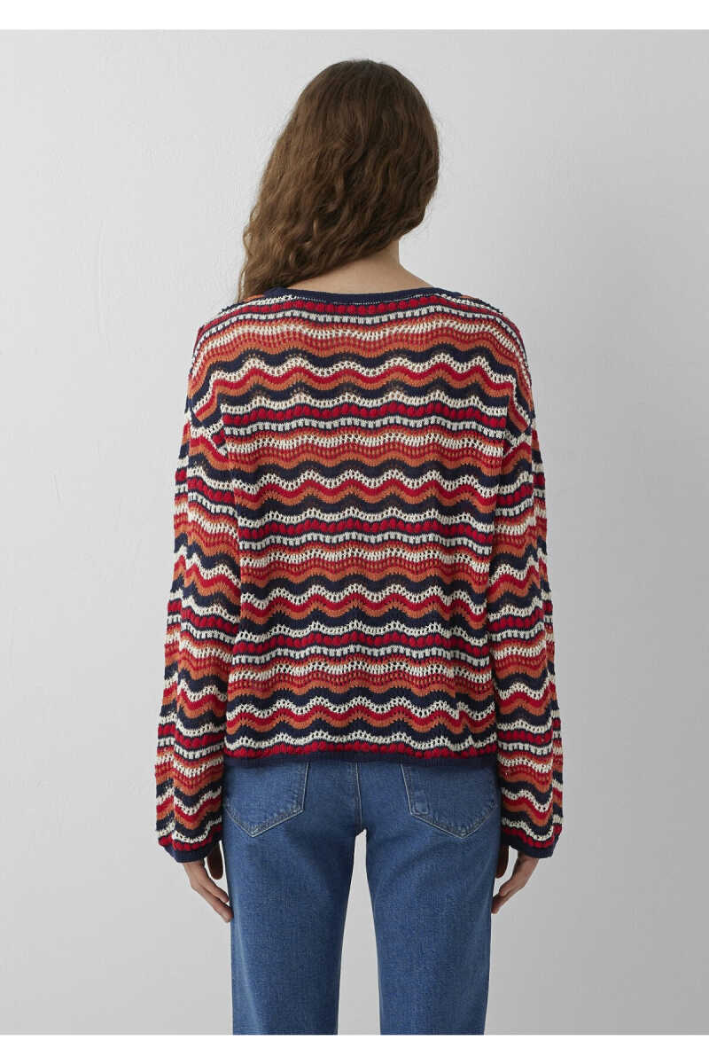 Mavi Turuncu Jakarlı Loose Fit Kadın Kazak 1710972-91010 - 6