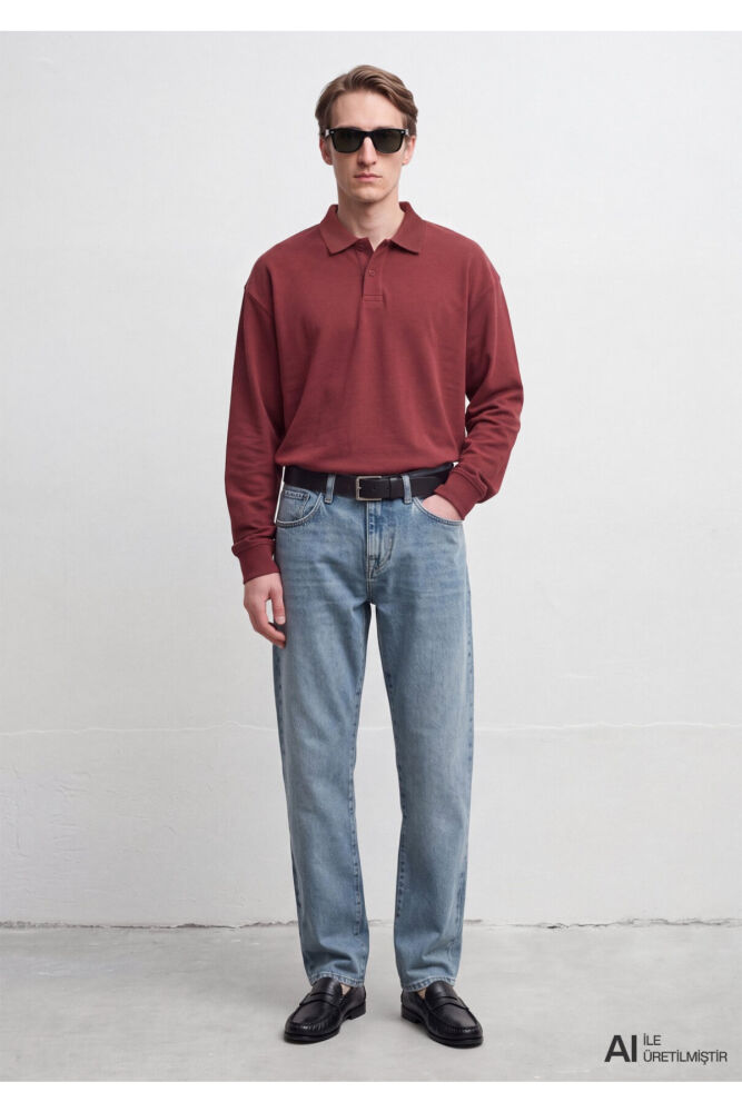 Mavi Uzun Kollu Bordo Erkek Polo Sweat 0620047-70409