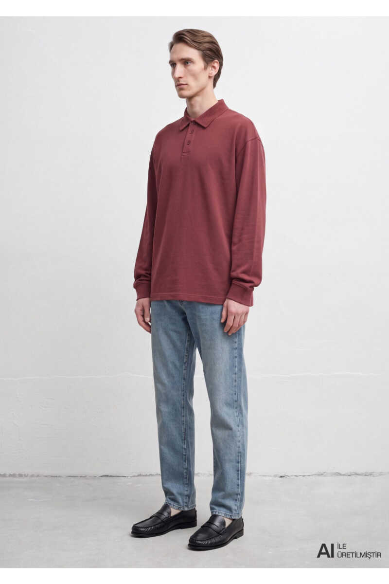 Mavi Uzun Kollu Bordo Erkek Polo Sweat 0620047-70409 - 4