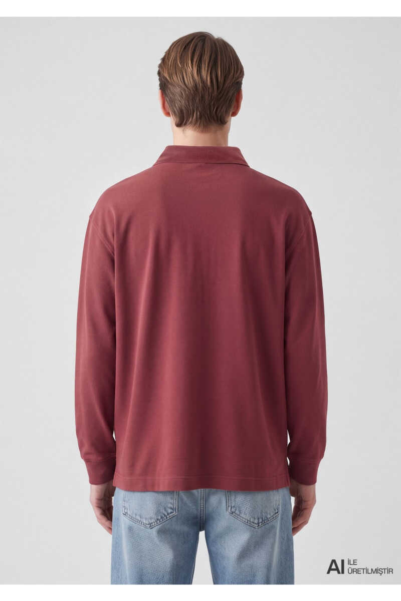 Mavi Uzun Kollu Bordo Erkek Polo Sweat 0620047-70409 - 5
