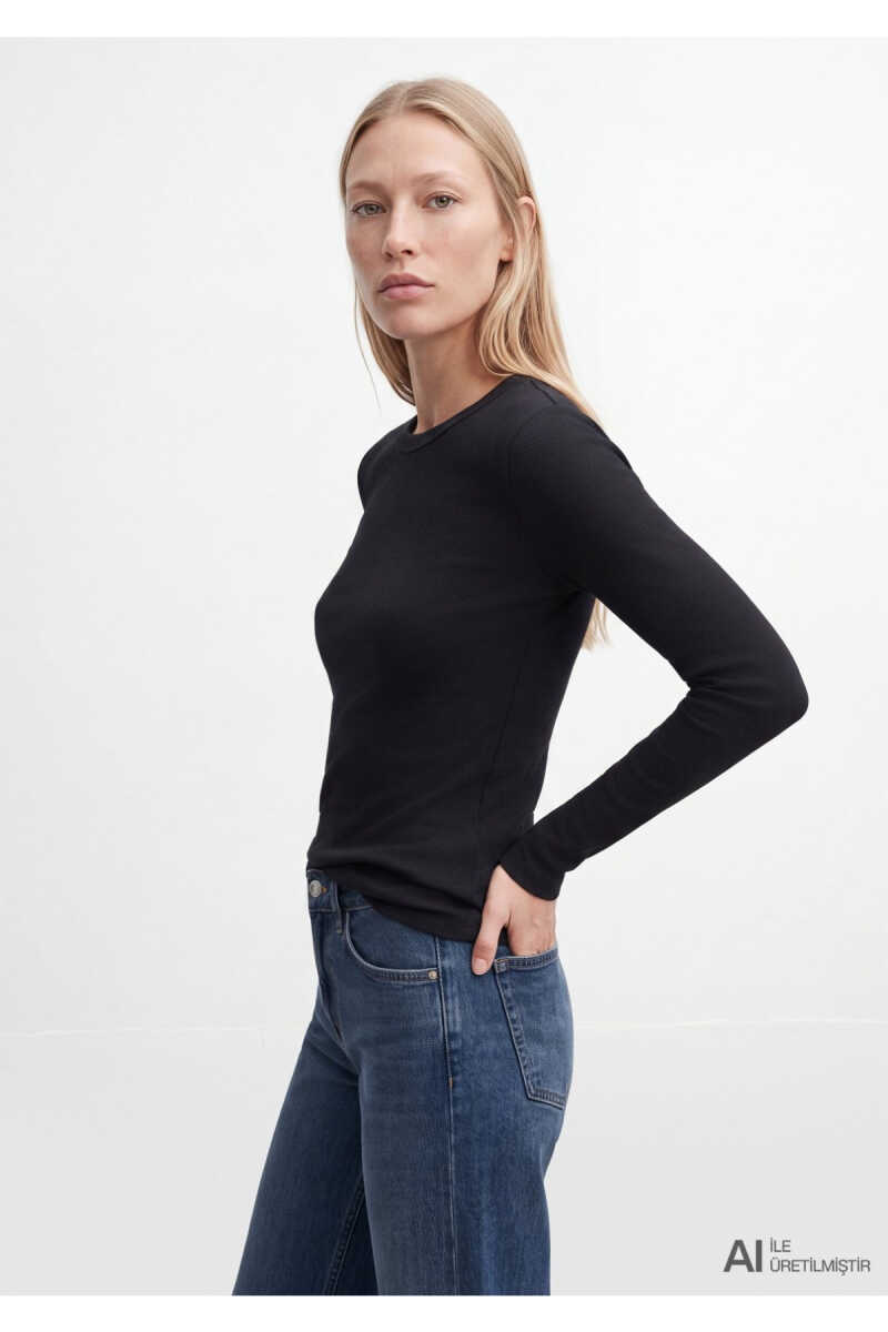 Mavi Uzun Kollu Siyah Basic Kadın Sweat 1612817-900 - 1