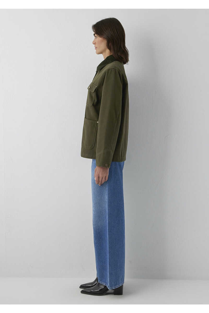Mavi Yaka Detaylı Haki Loose Fit Kadın Ceket 1110909-71544 - 5