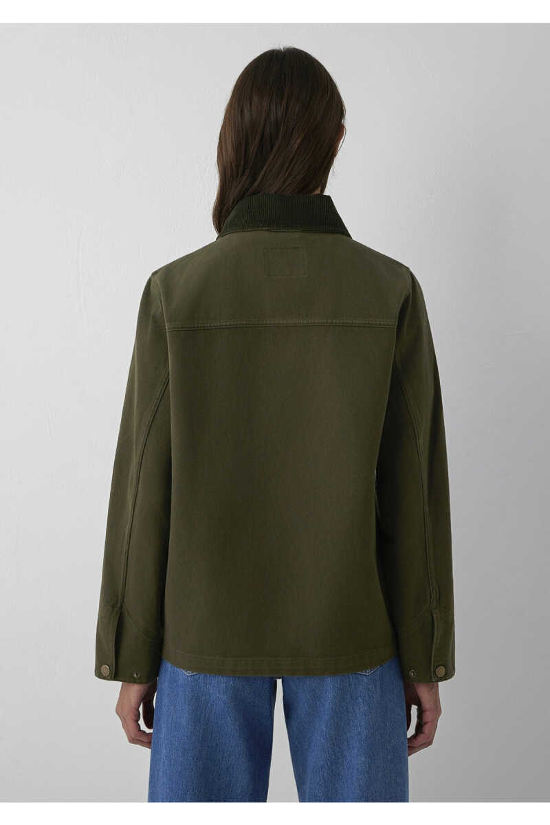 Mavi Yaka Detaylı Haki Loose Fit Kadın Ceket 1110909-71544 - 6