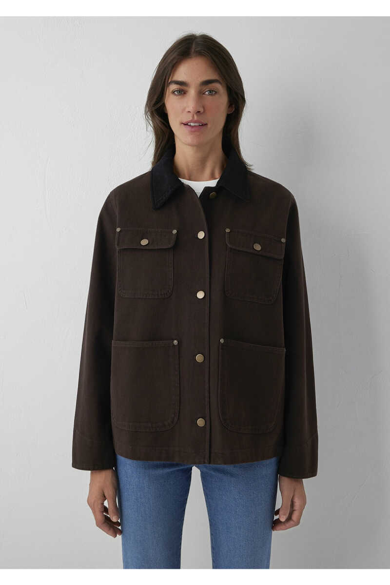 Mavi Yaka Detaylı Kahverengi Loose Fit Kadın Ceket 1110909-89103 - 3