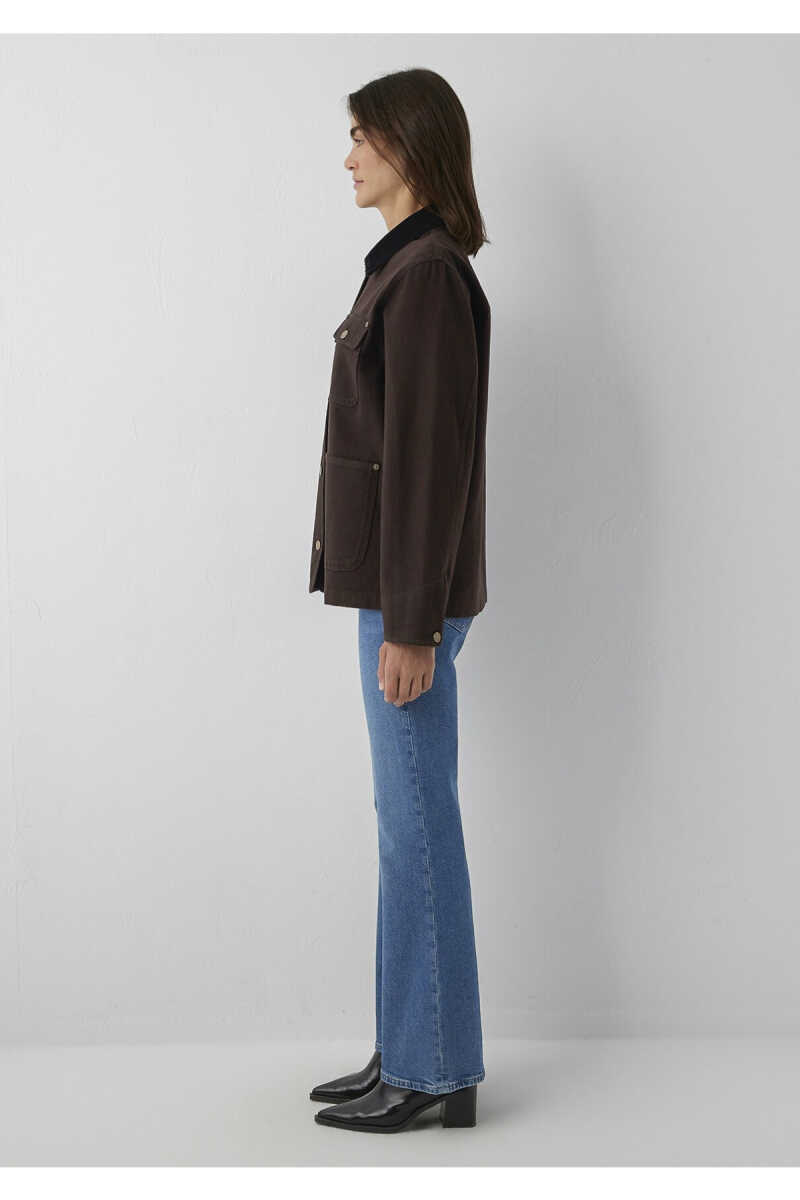 Mavi Yaka Detaylı Kahverengi Loose Fit Kadın Ceket 1110909-89103 - 4