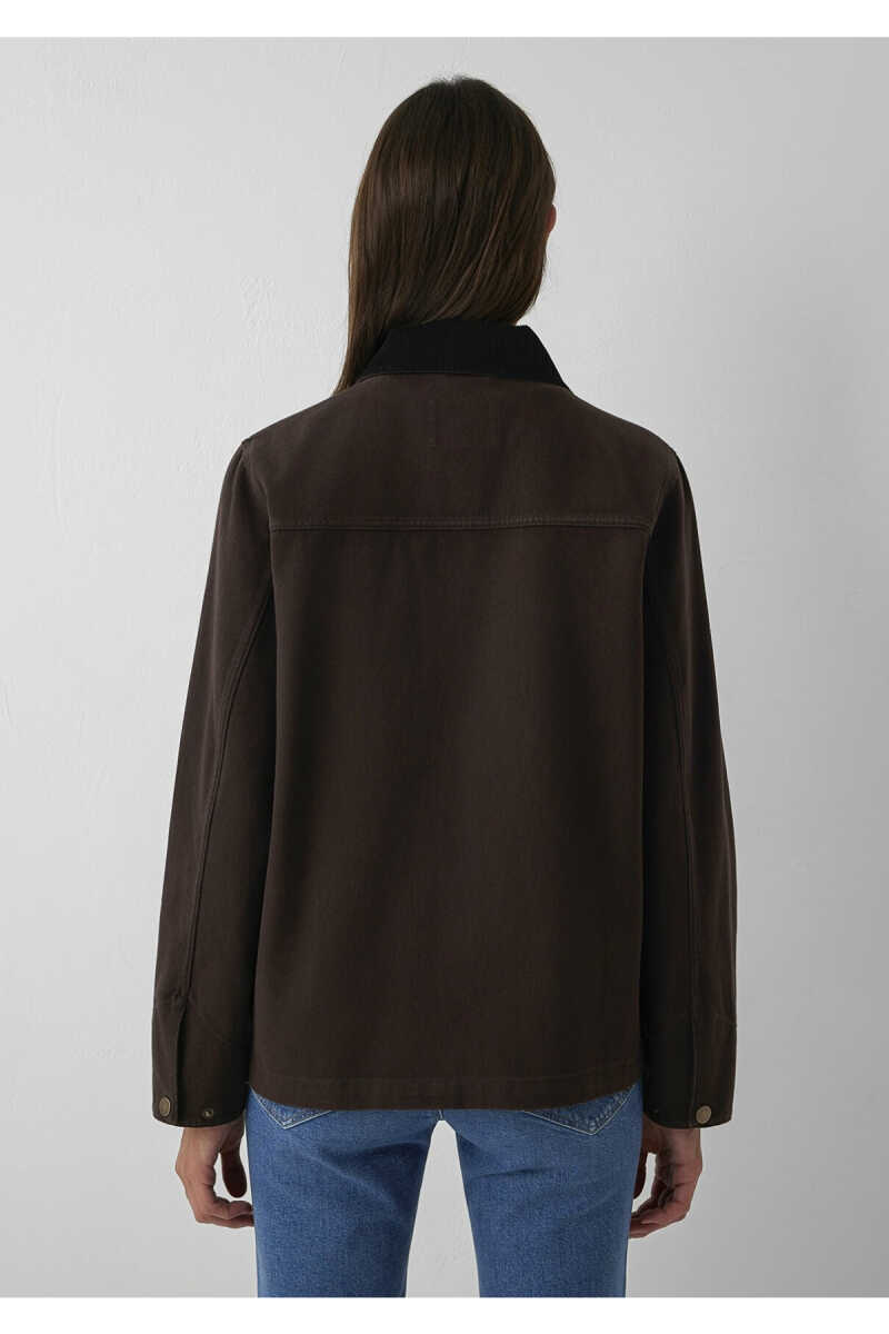Mavi Yaka Detaylı Kahverengi Loose Fit Kadın Ceket 1110909-89103 - 5