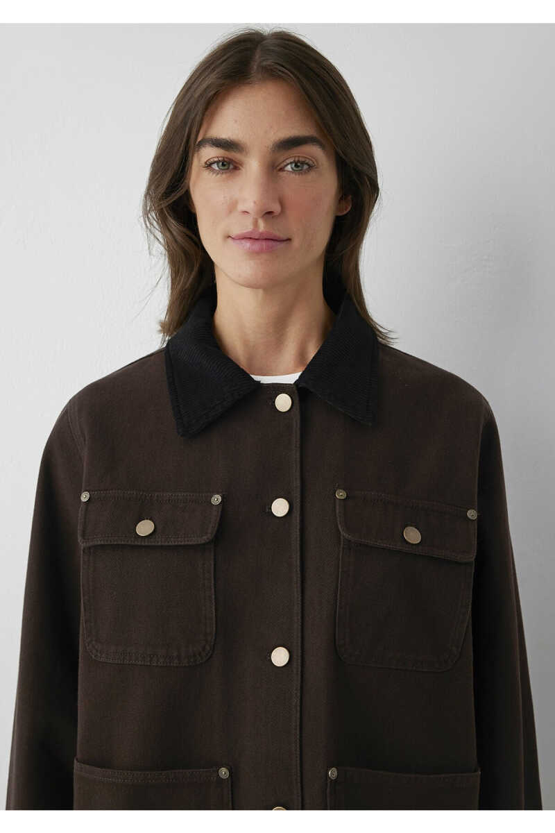 Mavi Yaka Detaylı Kahverengi Loose Fit Kadın Ceket 1110909-89103 - 6