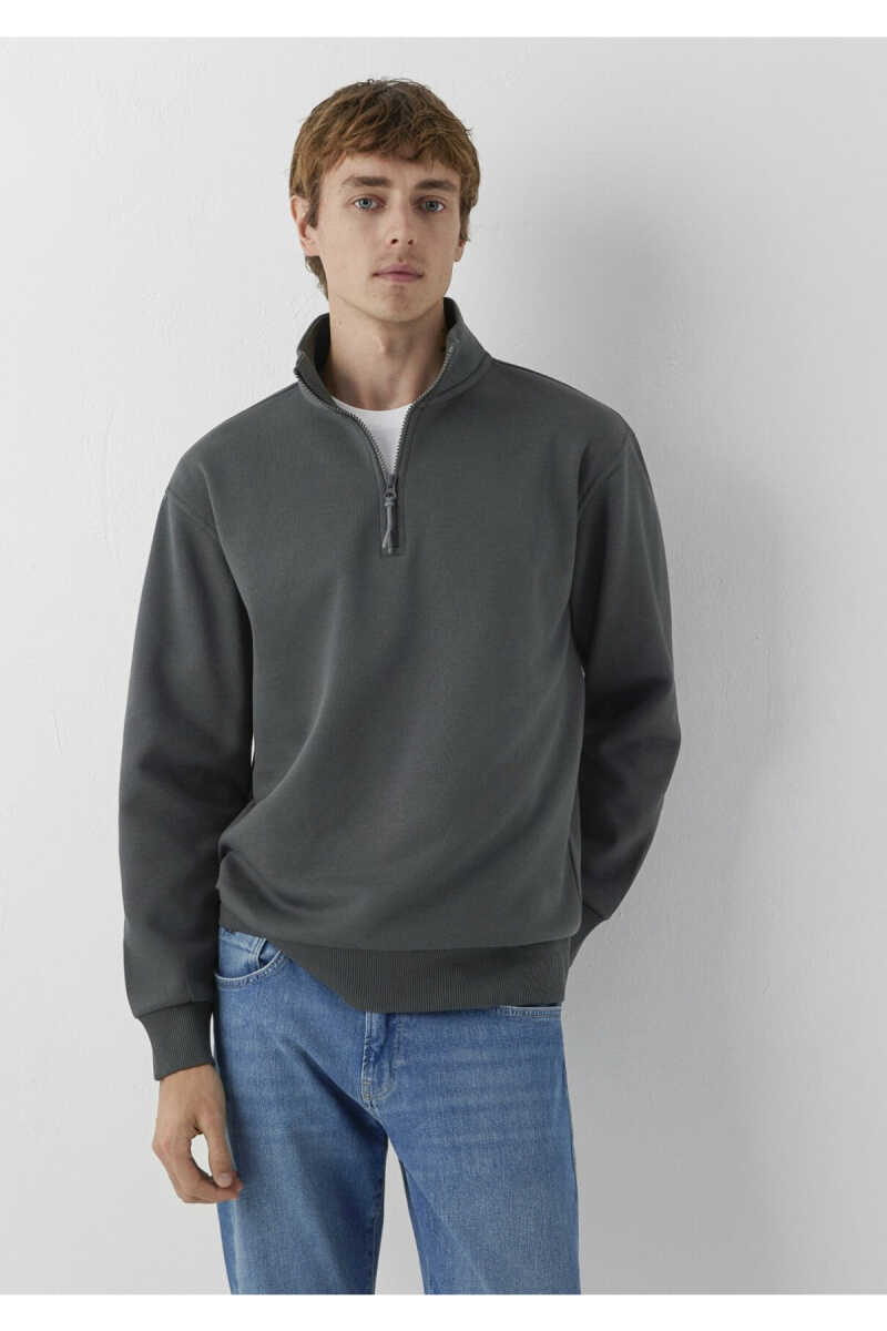 Mavi Yarı Fermuarlı Antrasit Basic Loose Fit Erkek Sweatshirt 0S10278-91268 - 1