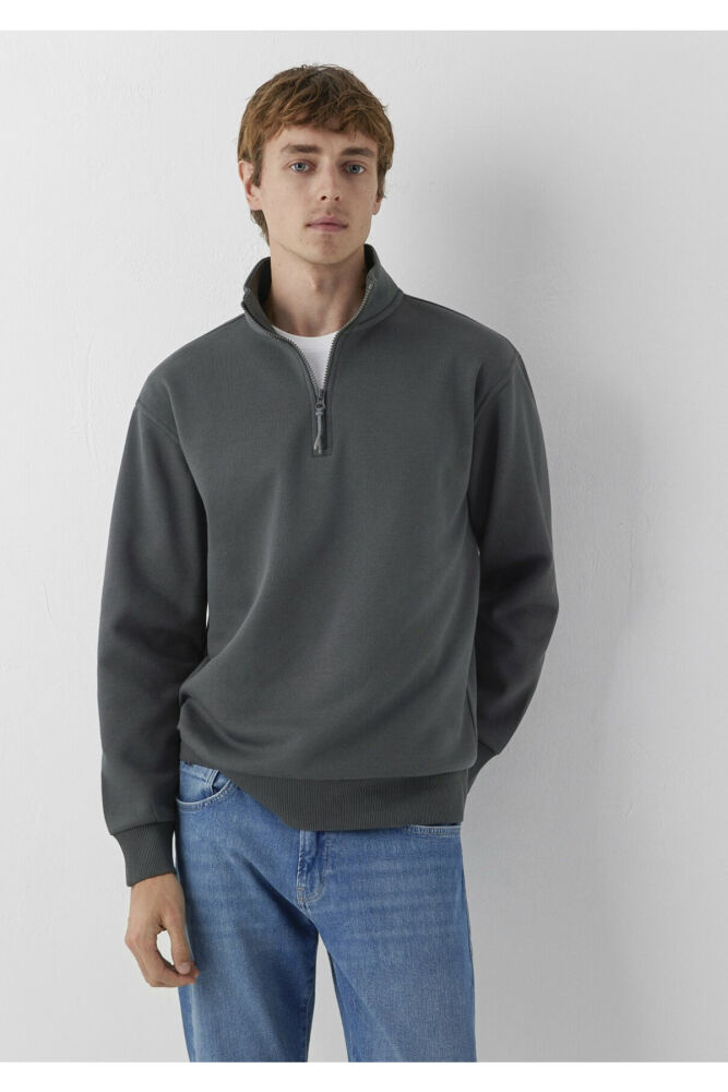 Mavi Yarı Fermuarlı Antrasit Basic Loose Fit Erkek Sweatshirt 0S10278-91268