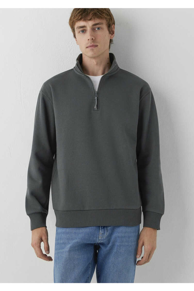 Mavi Yarı Fermuarlı Antrasit Basic Loose Fit Erkek Sweatshirt 0S10278-91268 - 2