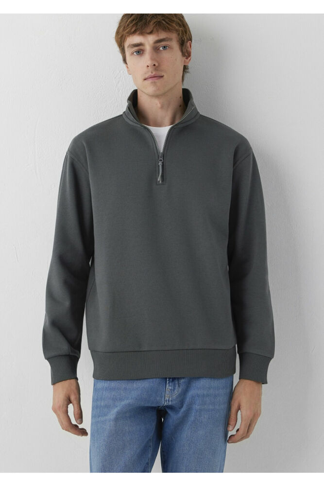 Mavi Yarı Fermuarlı Antrasit Basic Loose Fit Erkek Sweatshirt 0S10278-91268 (1)
