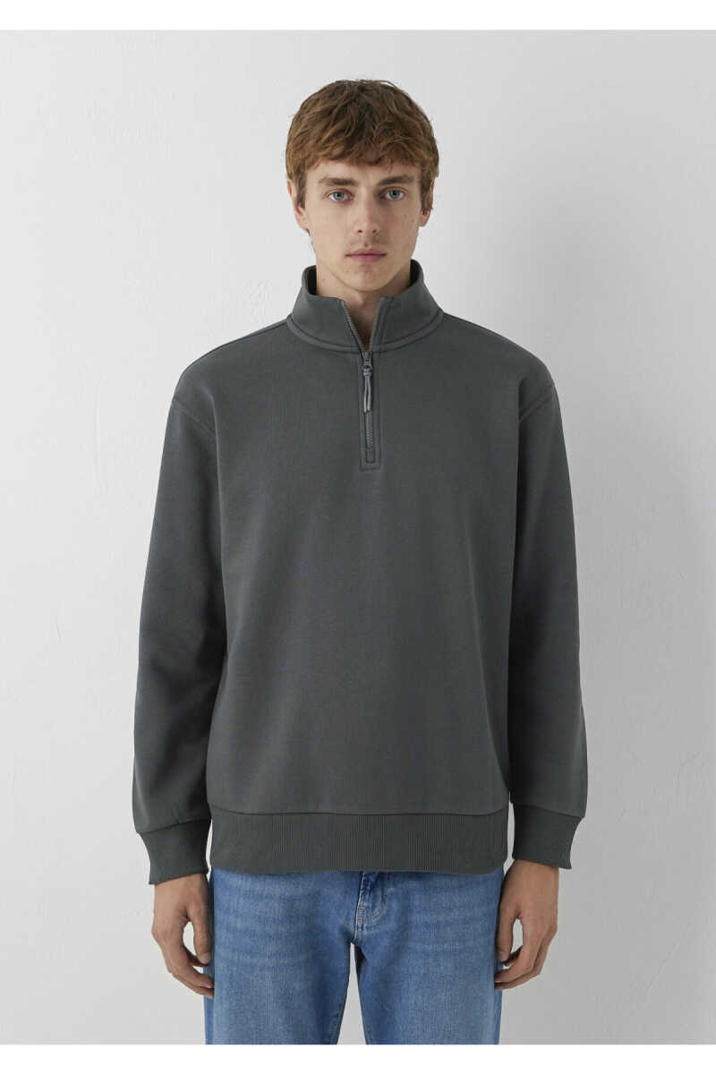 Mavi Yarı Fermuarlı Antrasit Basic Loose Fit Erkek Sweatshirt 0S10278-91268 - 3