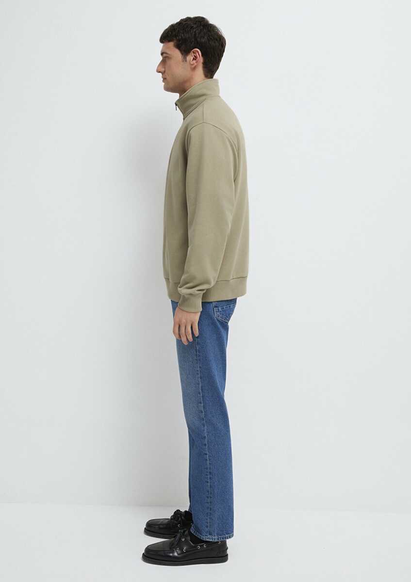 Mavi Yarı Fermuarlı Bordo Basic Loose Fit Erkek Sweatshirt 0S10419-70204 - 4