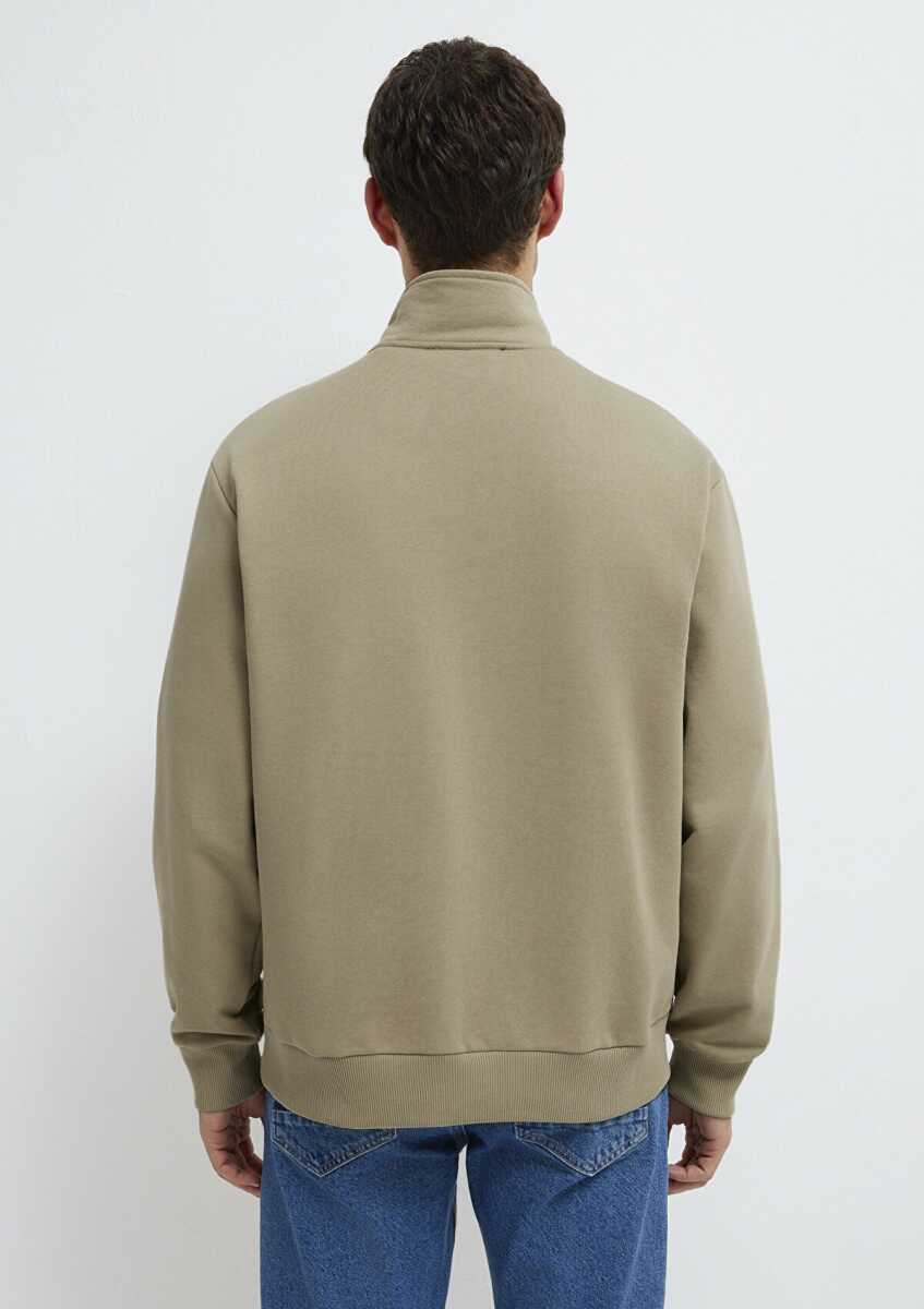 Mavi Yarı Fermuarlı Bordo Basic Loose Fit Erkek Sweatshirt 0S10419-70204 - 5
