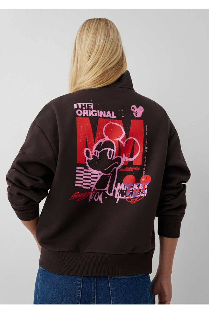 Mavi Yarı Fermuarlı Kahverengi İnterlok Loose Fit Kadın Sweatshirt 1S20033-70240 - 2