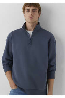 Mavi Yarı Fermuarlı Lacivert Basic Loose Fit Erkek Sweatshirt 0S10278-70759