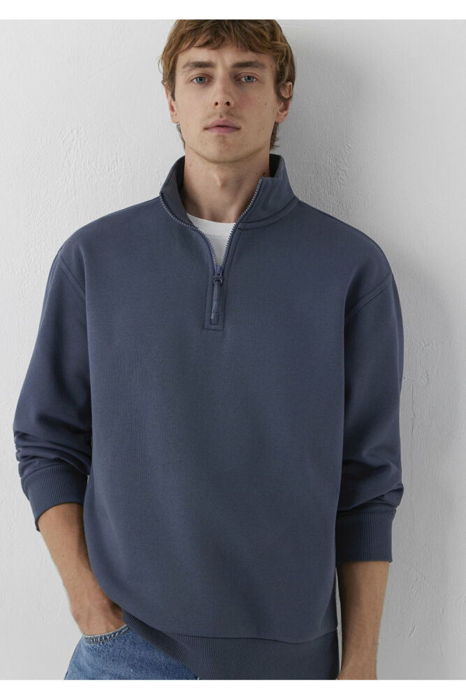 Mavi Yarı Fermuarlı Lacivert Basic Loose Fit Erkek Sweatshirt 0S10278-70759