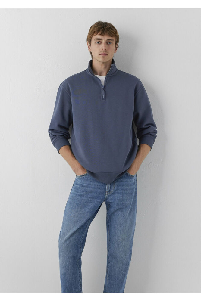 Mavi Yarı Fermuarlı Lacivert Basic Loose Fit Erkek Sweatshirt 0S10278-70759 (1)