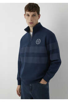Mavi Yarı Fermuarlı Lacivert Loose Fit Erkek Sweatshirt 0S20110-70488 