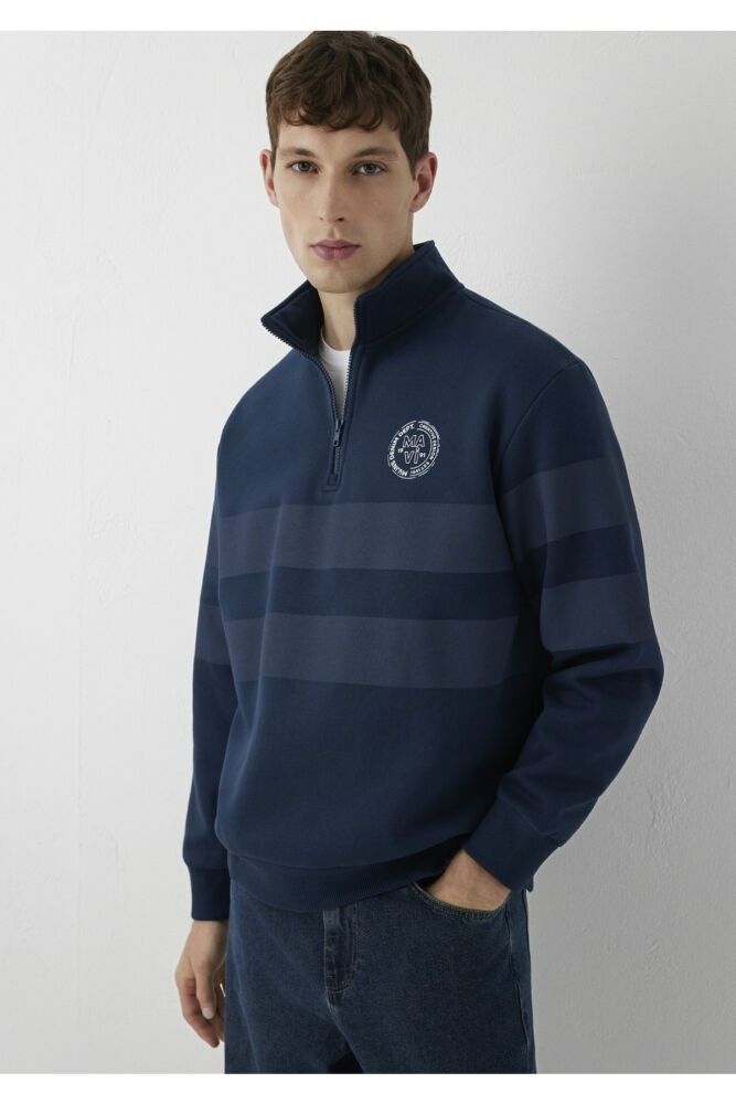 Mavi Yarı Fermuarlı Lacivert Loose Fit Erkek Sweatshirt 0S20110-70488