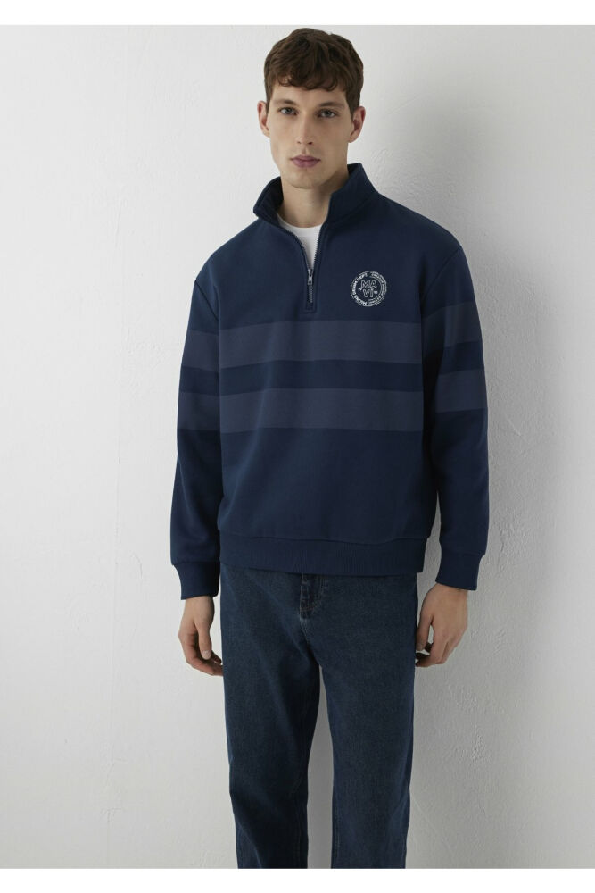 Mavi Yarı Fermuarlı Lacivert Loose Fit Erkek Sweatshirt 0S20110-70488 (1)