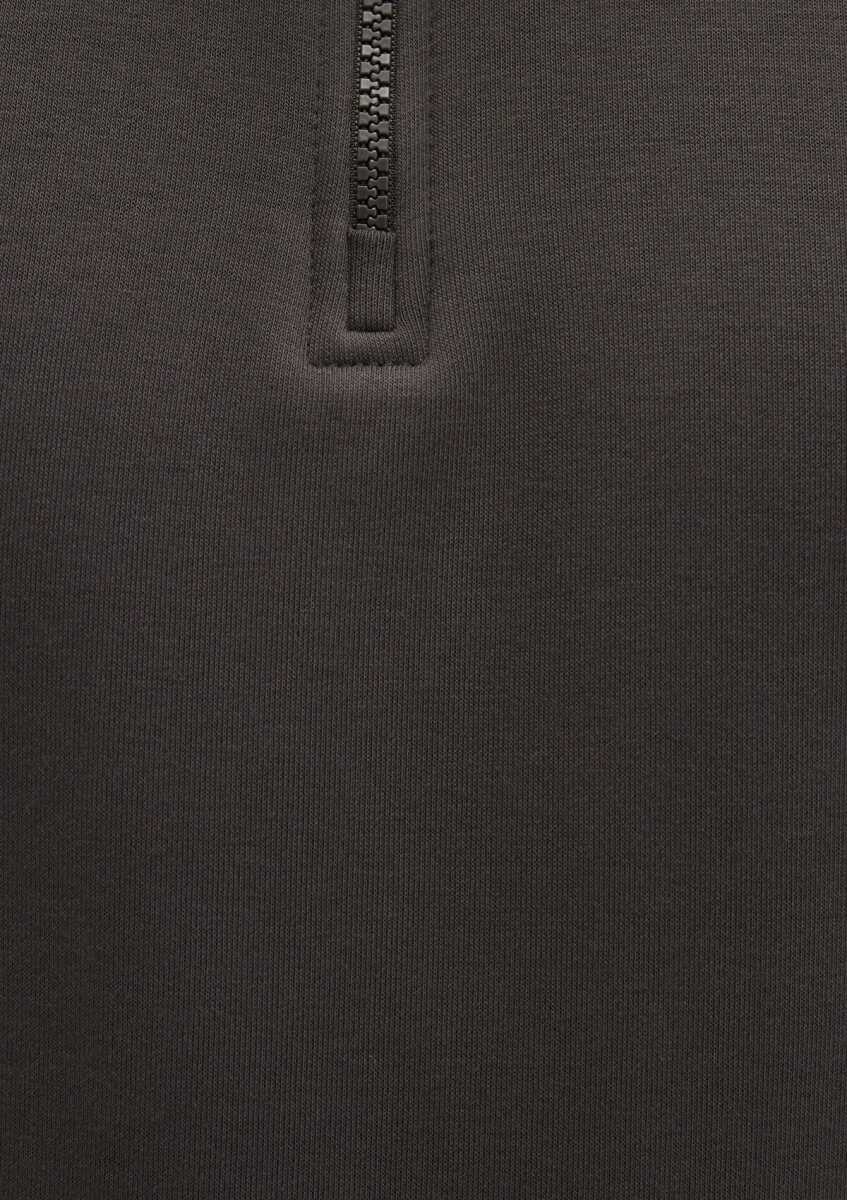 Mavi Yarı Fermuarlı Siyah Loose Fit Basic Erkek Sweat 0S10278-70219 - 6